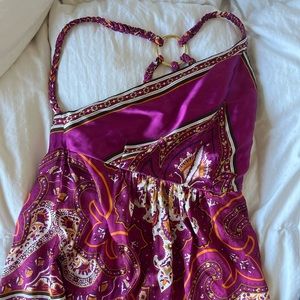 One shoulder silky top